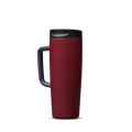 SmoothSip Slider with Handle 24oz in Burgundy Bay, deep burgundy red insulated mug with black slider lid and dark navy handle