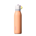 FreeSip Twist 18oz in Peachy Keen (soft coral-peach) with a light grey lid and multicolor loop accent, shown